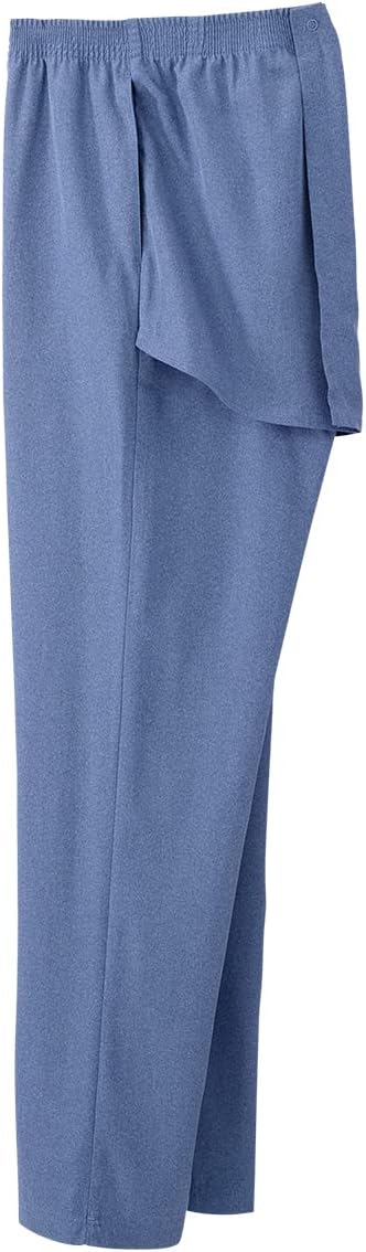 Silverts Men’s Open Back Pants Adaptive Gabardine Pant Easy Dressing Elastic Waist Comfortable Caregiver Friendly