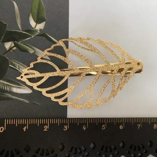 Pinzas para el cabello hojas huecas vintage doradas 2 pcs miniatura 5