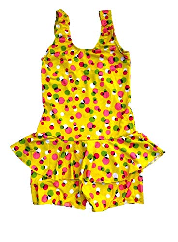 Image of One Piece Girl's Synthetic Digital Printed Swimming Costume in Frock Style.