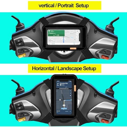 Image of Rhythm :-Polyester Handlebar Mobile Holder for Scooty Scooter Phone Pouch Bag for Activa Jupiter Ntorq Access Ather Ola-S1 Pleasure Waterproof 7.5 inches Phone Support (Black)