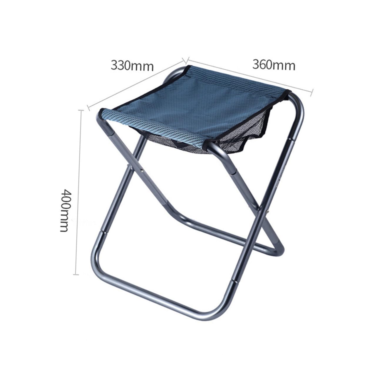 Sgabello Pieghevole Blu da Campeggio in Lega di Alluminio Resistente e Leggero, Seduta Portatile per e Patio, per Grandi