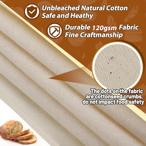 Image of 3Pcs 28 inchx28 inch Large 100% Cotton Flour Sack Towels for Sourdough Bread Baking