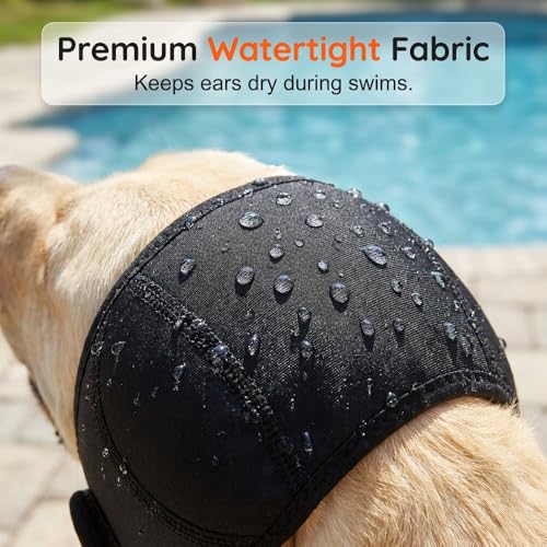 Image of Noise Cancelling Ear Wrap, Dog Ear Muffs Noise Protection Comfortable Quiet Dogs Ear Muffs, Available Silent Elastic Calming Dog Ear Cover for Grooming, Bathing, Swimming (Small)