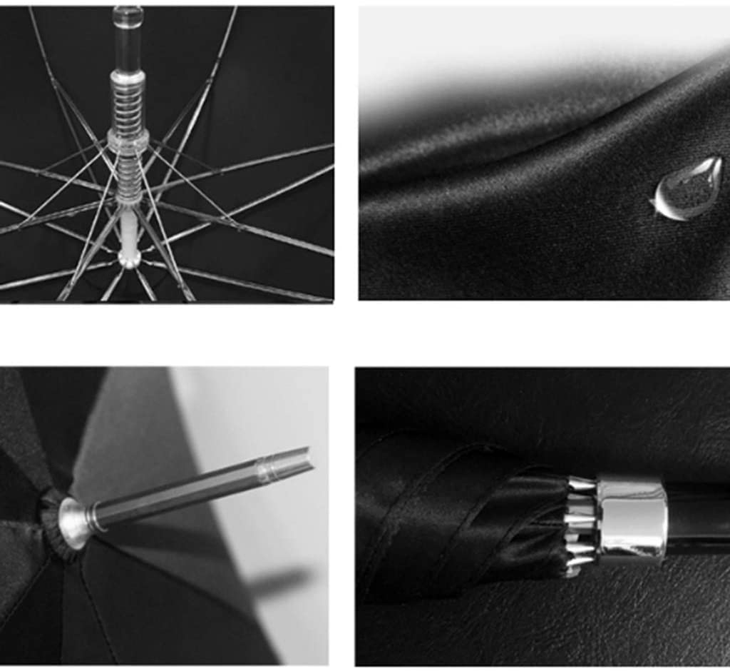 CMBSSTFC Paraguas para lluvia Paraguas Paraguas con forma de rubí plateado Mango largo Caballero Paraguas británico Paraguas automático de doble propósito Paraguas unisex Paraguas a prueba de viento (