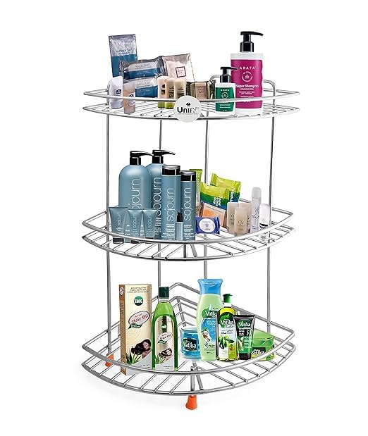 Green Tales Stainless Steel Kitchen Corner Rack 3Tier Storage Rack