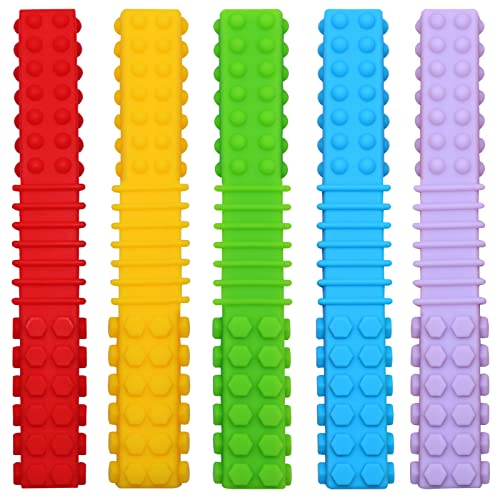 Sensory Chew Toys for Autistic Children, 5 Pack Silicone Chew ...