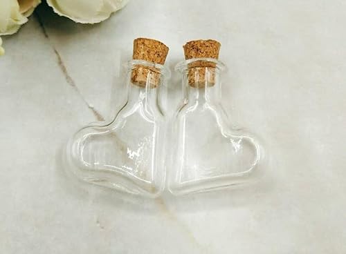 Miniatura 9 de Pequeños frascos de vidrio pequeños con tapones de corcho, botellas con corcho en forma de corazón, frascos de vidrio transparente, botellas