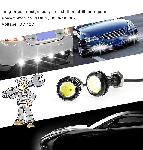 Image of AUTO MT 2PC /SET 18mm Eagle Eye LED Lights 9W DRL Daytime Running Lights Backup Reversing Parking Signal Automobiles Lamps (2PC BLUE 9W Eagle Eye Led Lights)