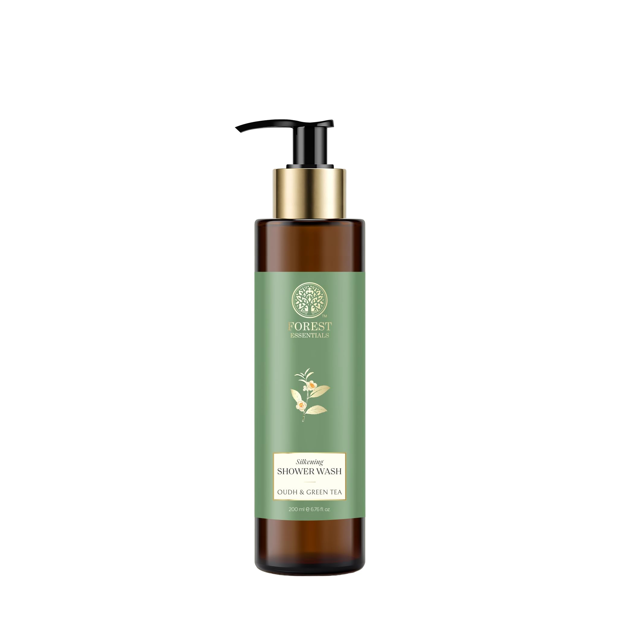 Forest Essentials Oudh and Green Tea Silkening Shower Wash, 6.7 Fl Oz-image-45