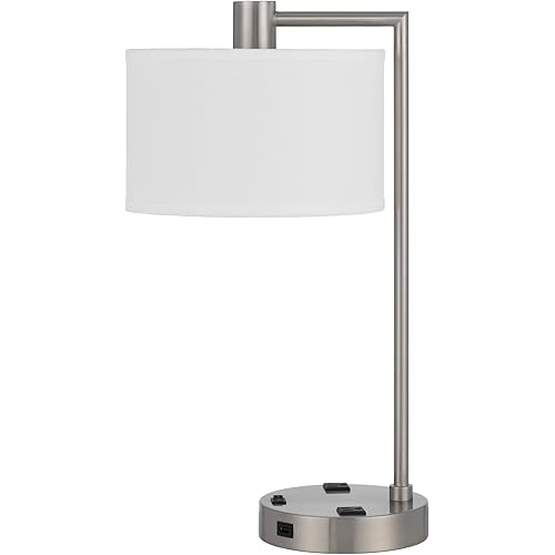 Cal Lighting LA-8041DK Roanne Metal Desk Lamp with 2 Power Outlet and 1 USB Charging Ports