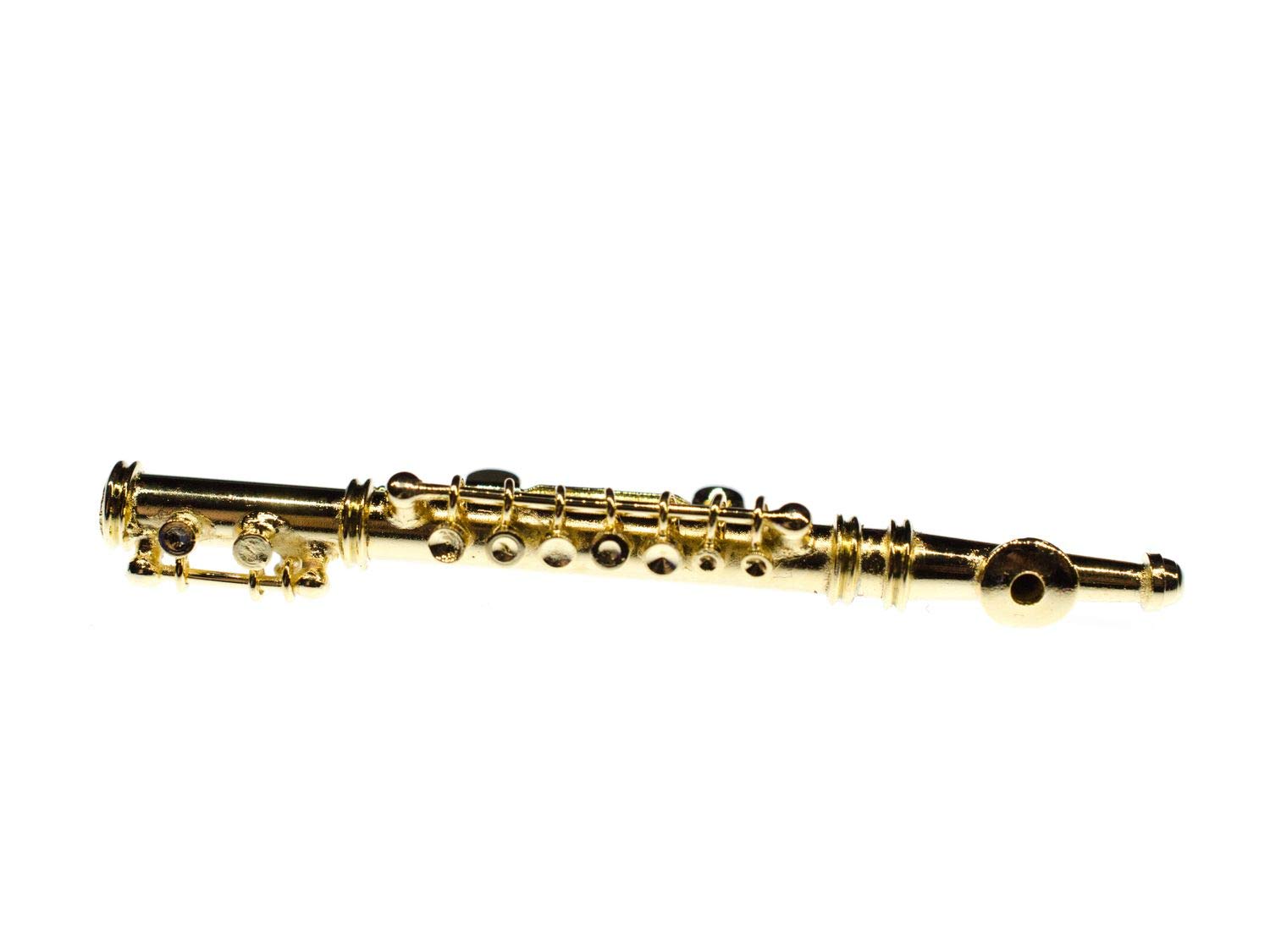 Miniblings Flute Broche flûtiste plaqué musique Flûte traversière + boîte - main bijoux mode I Pin Button Pins