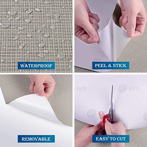 Papier peint repositionnable gris texturé lin pour rénover des murs abîmés - 5