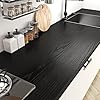 Livelynine 36 X 197 Inch Large Black Wood Contact Paper for Countertops ...