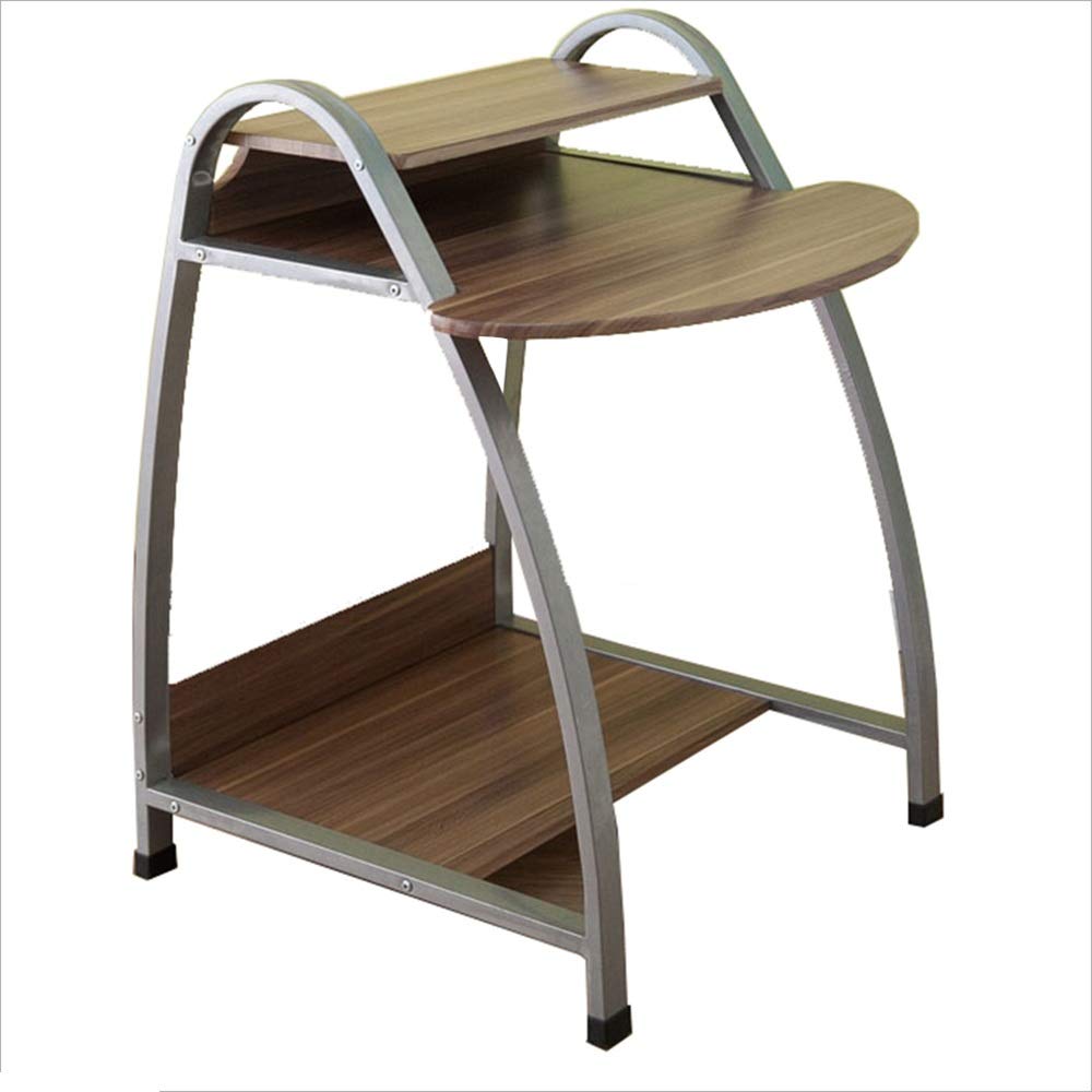 NAN Popamazing Movable Computer Desk Table Study Workstation with Sliding Keyboard Tray on Wheels 68 x 62 x 91 cm, walnut color