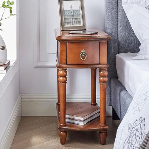 Table d'appoint en bois massif idéale près du fauteuil avec étagère