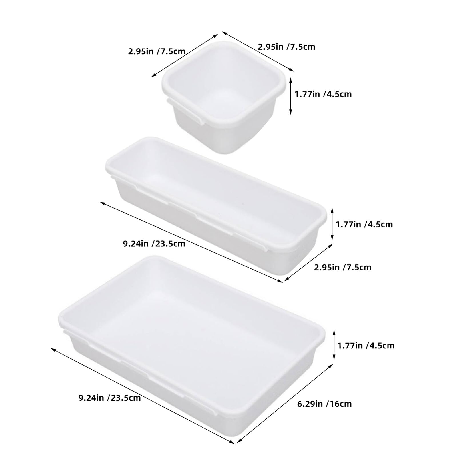 Organizer per Trucco da 16 Pezzi Impilabile in Plastica Bianca, Scatola Portaoggetti Modulare per Cassetti del Bagno e Scrivania, Contenitore per Cosmetici Scomparti