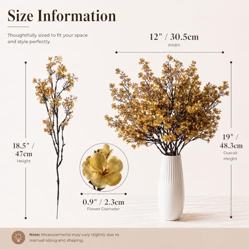 Image of Mandy's 6 Bundles Artificial Gold Baby's Breath Flowers