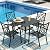 SUNCROWN 5-Piece Outdoor Wrought Iron Chairs and Table Patio Dining Furniture Set - 4 Stackable Metal Chairs, 1 Steel Slat Bistro Table for Garden Backyard Deck