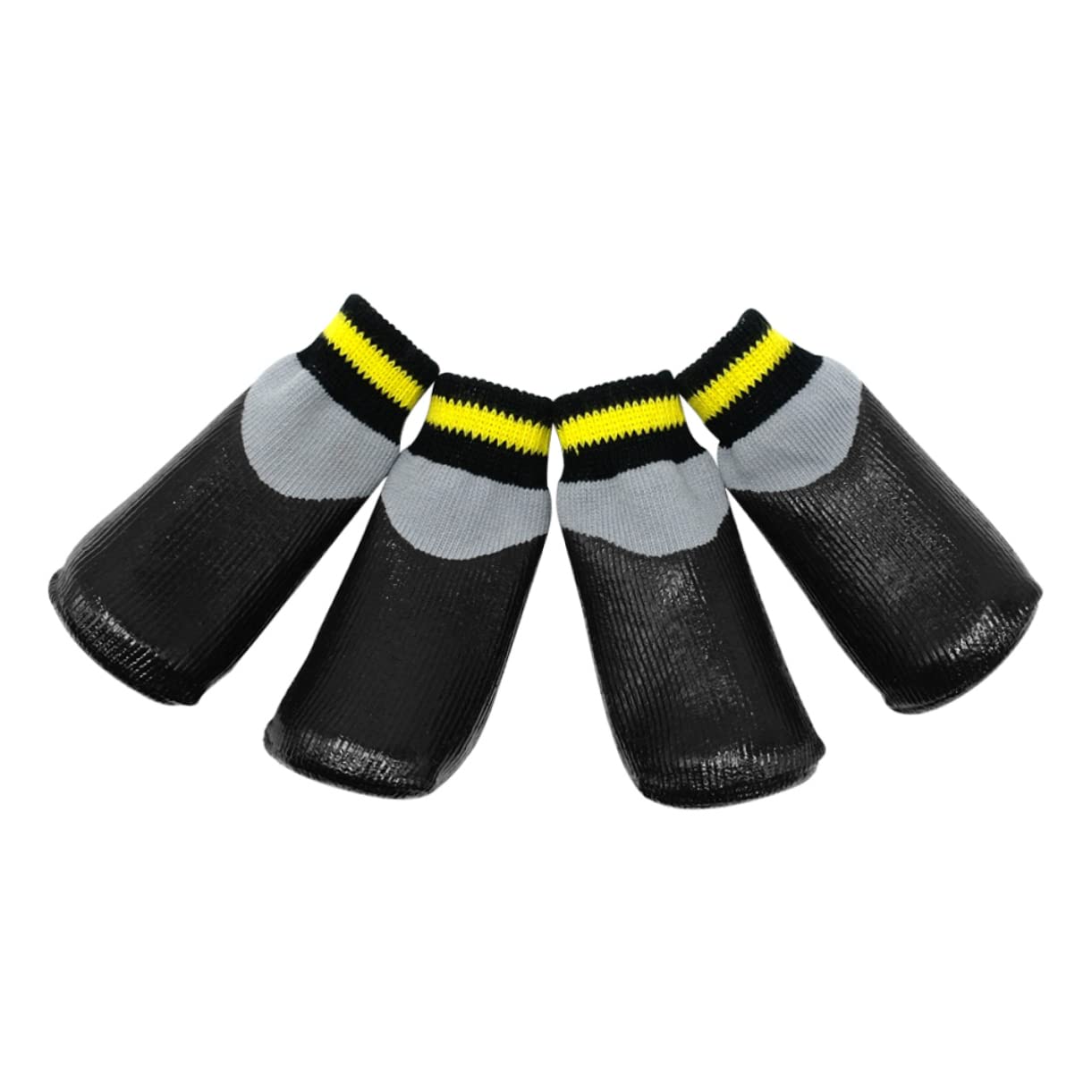 Beavorty 3ensembles Hiver Étanches pour Petits Chiens Chaussures Antidérapantes Caoutchouc Noir pour Chiens Pluie