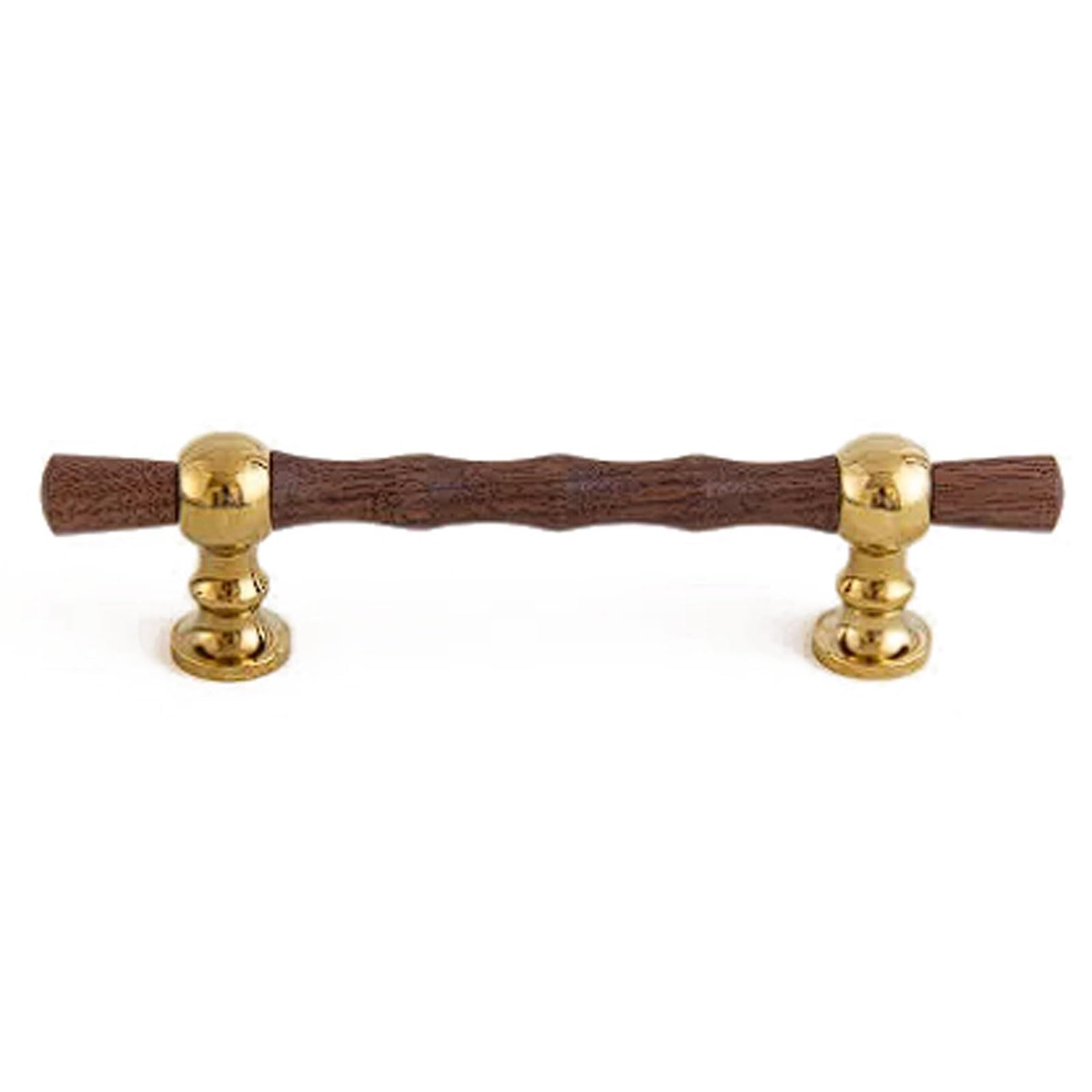 Chenhoju Gold Vintage Solid Brass Walnut Wood Cabinet Handles, Antique Bronze Drawer Pulls Wardrobe Door Handles, Brushed Bronze Finish Cabinet Pulls(,151Mm)