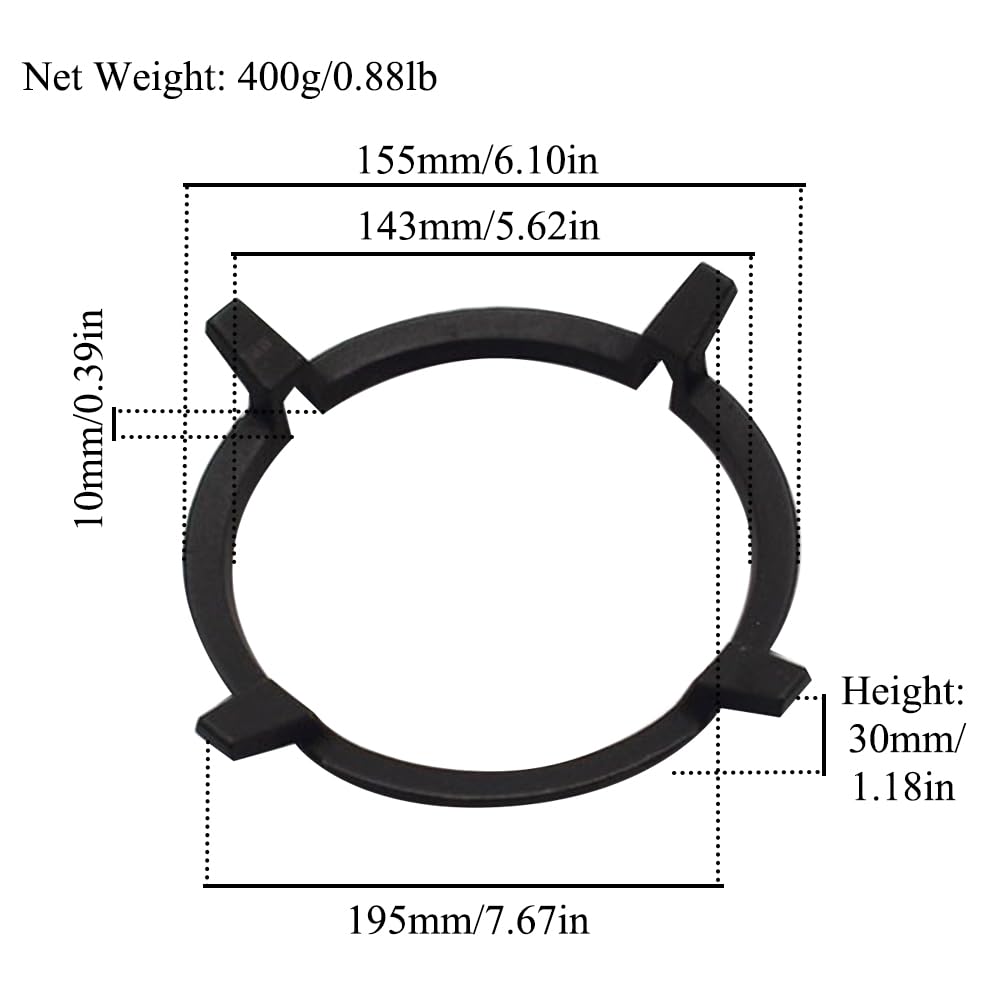 Wok Ständer für Gasherde, 14cm Wok Ring Wok-Stützring aus Gusseisen, Wok Pan Support für Küche Herd Moka Topf Gasherd Cooker
