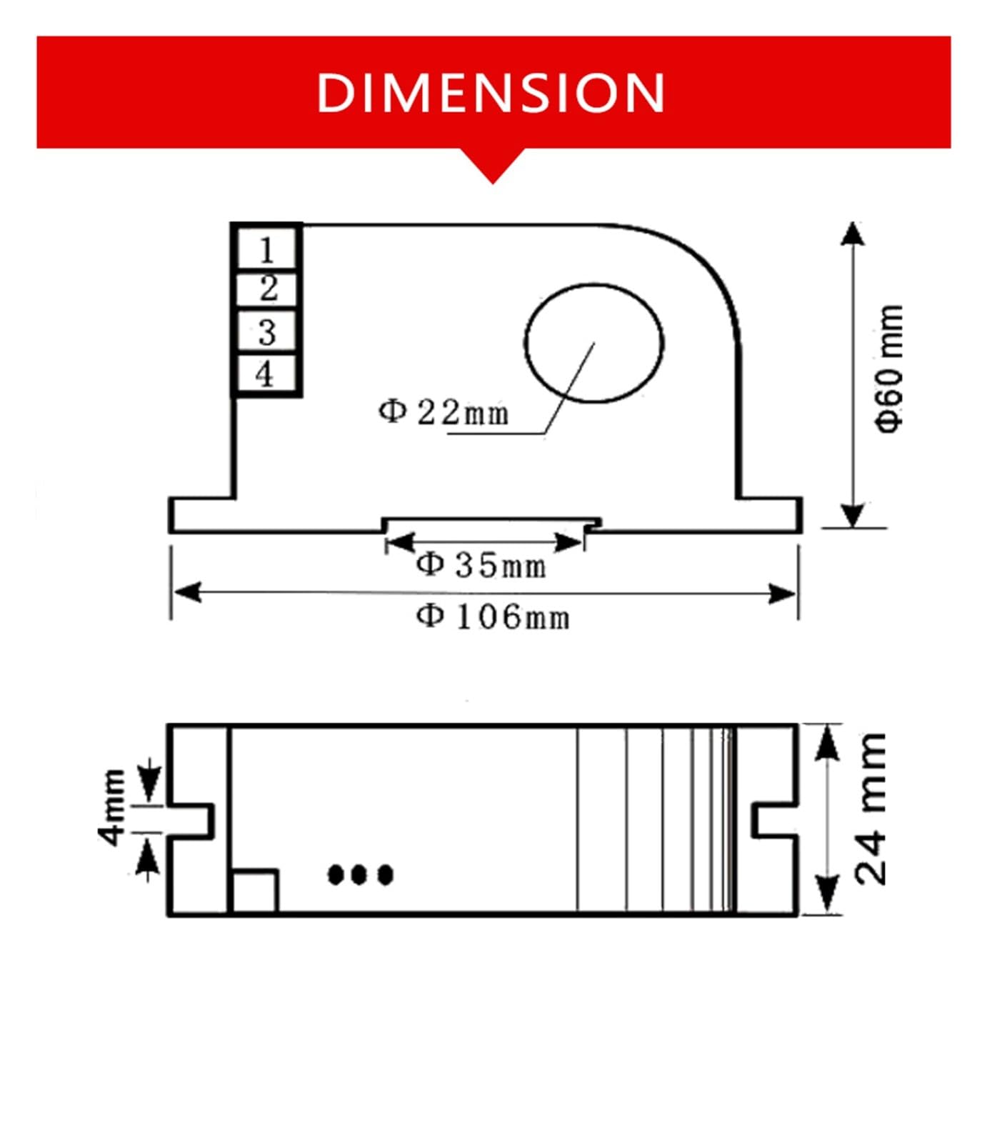 Transductor de presión Transmisor transductor amperios Corriente CC 10A 20A 30A 50A 1000A Entrada del Sensor Hall Convertidor Salida 4-20 mA Potencia 24 V(0-100A,4-20MA Output-DC Input)