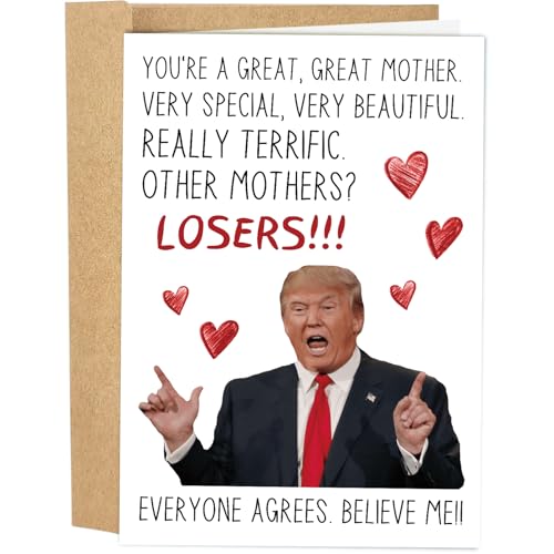 Naixiwen Humorous Donald Birthday Card for Mother, Donald Talking Birthday Card for Mom, President Mother's Day Card from Daughter Son, You Are a Great Mother Card