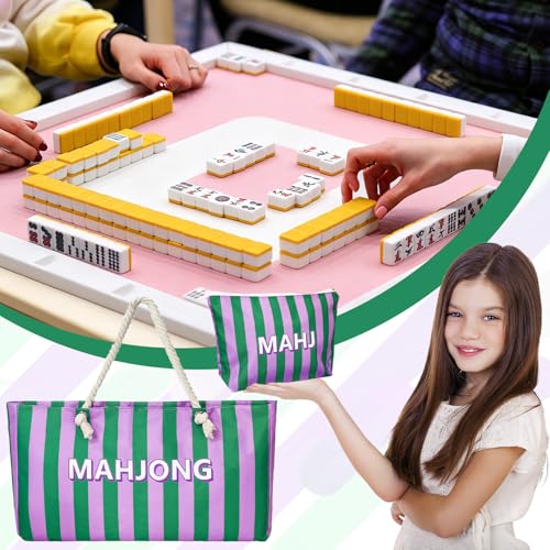 FYSUIMU Bolsa para Mahjong Rayas Verde y Púrpura miniatura 7
