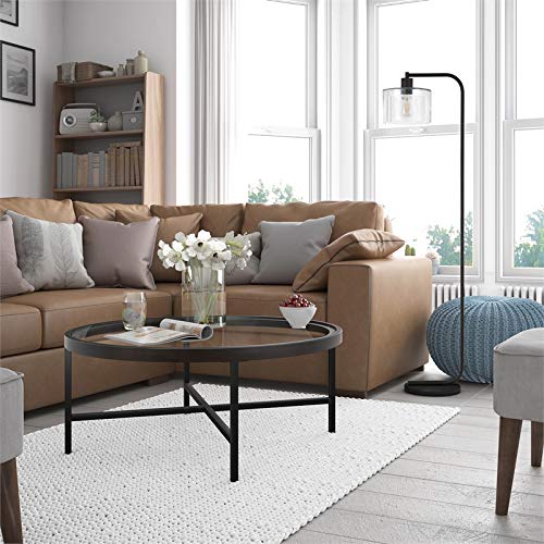 Henn&Hart 36" Wide Round Coffee Table With Glass Top In Blackened Bronze, Modern Coffee Tables For Living Room, Studio Apartment Essentials #TOP6
