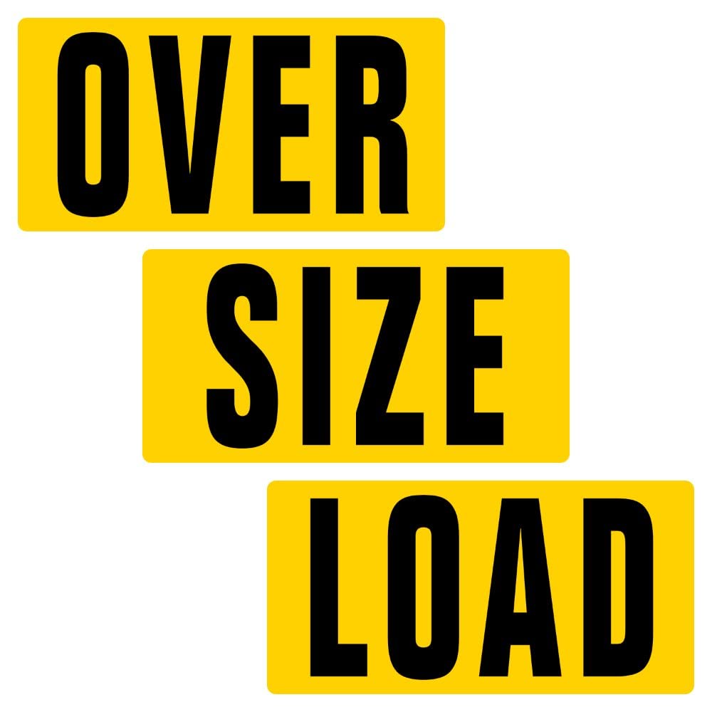 Oversize Warning Products - Letrero magnético de carga de gran tamaño, 3 piezas (12 x 72)