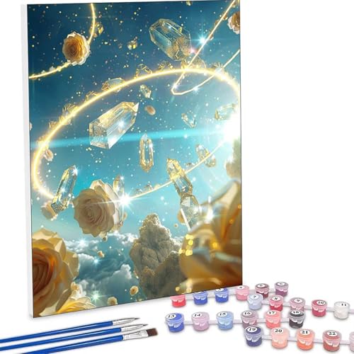 �������G �� �����L�b�g�ɂ��G�� �� Paint by Numbers DIY�y�C���g ��l�� ���S�� �q���p �ȒP�ɓh��� �A�N�������ʊG�̋� ��| ��� ��H�| �L�b�g 3�̃y�C���g�u���V��1�̃Z�b�g�̃A�N�����痿���g�p �z�[�� �I�t�B�X���� G