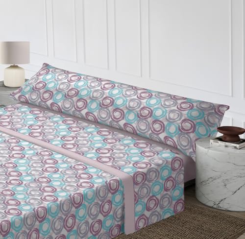 Wueps Set de Sábanas de 3 Piezas en Microfibra (Malva, 105cm)