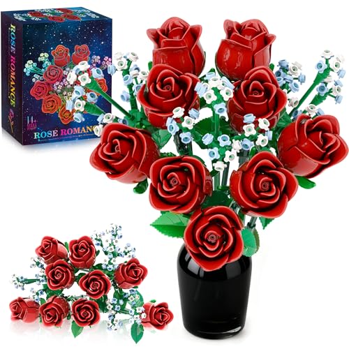 Roses Flower Bouquet Building Set for Adults