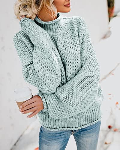 Saodimallsu Womens Turtleneck Oversized Sweaters Batwing Long Sleeve Pullover Loose Chunky Knit Jumper4