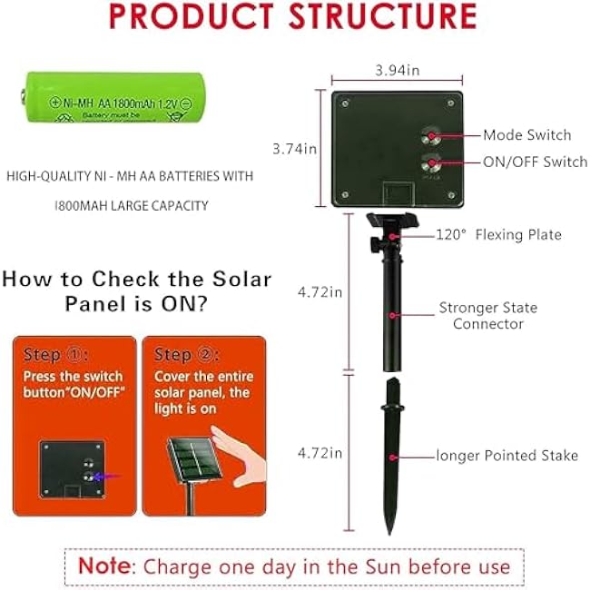 Dazzle Bright 2 Pack Total 400LED 132FT Halloween Solar String Outdoor Lights, 8 Modes Waterproof Halloween Lights for Bedroom Patio Garden Tree Party Yard Decoration (Purple & Orange)