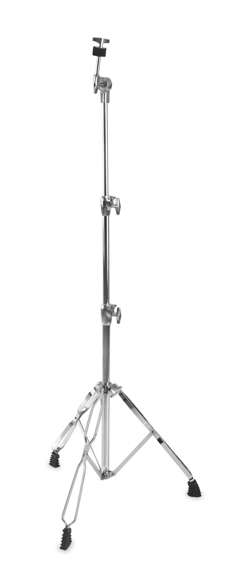XDrum Supporto Piatti Semi - Supporto Cymbal regolabile in altezza da 70 a 140 cm - Pratico Sistema Memory Lock - Doppio rinforzo e stabile - Argento