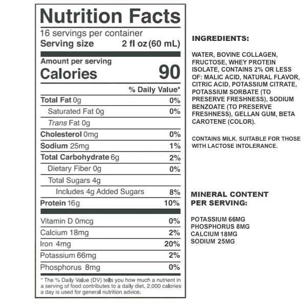 Vidafuel Protein Drink, 16g protein per 2oz shot