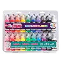 Tulip Puff Paint 20-Color Party Pack, Multi-Surface, Premium Quality, Nontoxic & Waterproof Craft Paint, Permanent on Fabric, Rainbow