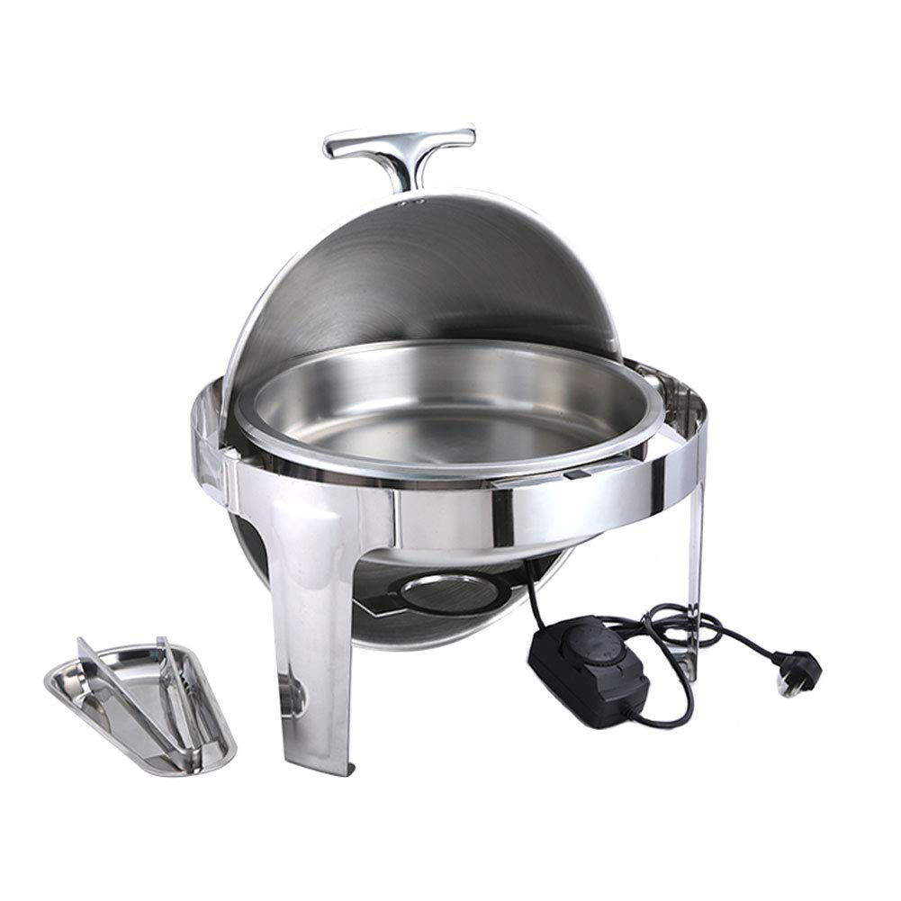 Rond Chauffe Plat Traiteur, Chafing Dish Buffet Réchauffeur de Nourriture Buffets Chauffants la Chaleur Conteneur Réchaud pour Jardin Fêtes Buffet Restaurant d’hotêl, Équipement d'Hôtel