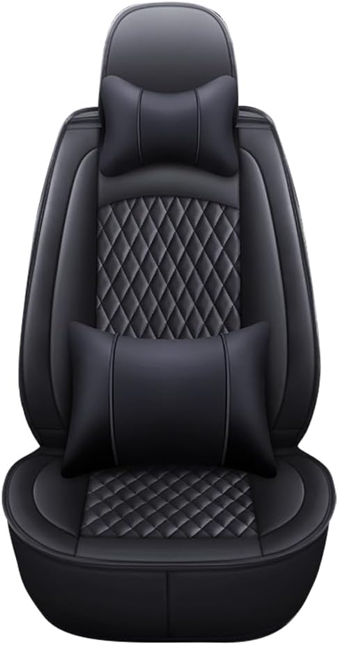 Aoyade Car Seat Covers Fit for Charger Challenger Dart Durango Journey All Weather Airbag Compatible Waterproof Leatherette Luxury Black