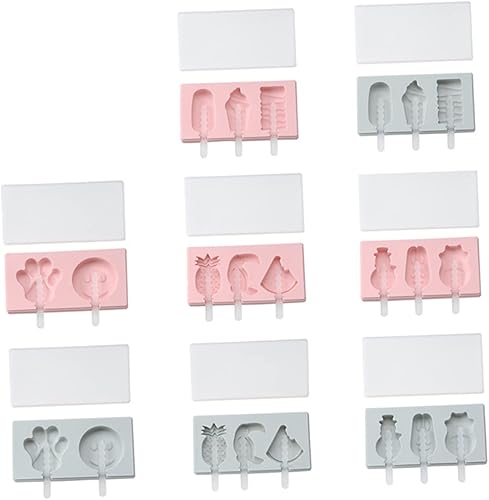 Miniatura 2 de Zerodeko 6 juegos de moldes de silicona para tartas de paletas de helado, moldes de helado de frutas, moldes para helados con tapas, moldes de