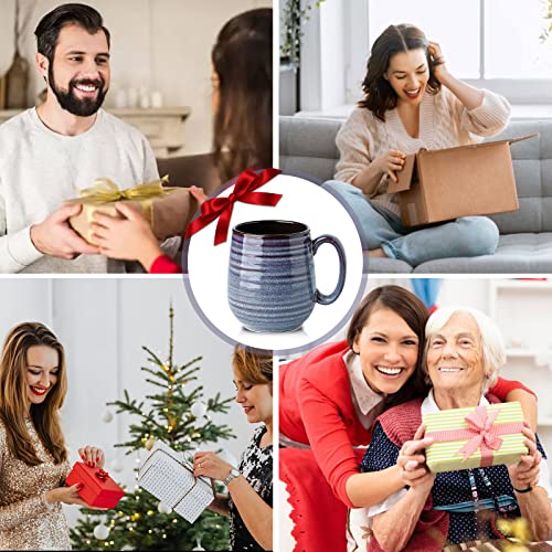 Hasense Coffee Mugs Set Of 4, Porcelain Mugs - 12 Ounce For Coffee, Tea, Cocoa, Large Handle Design, Microwave And Dishwasher Safe, Christmas Gifts, Violet #TOP5