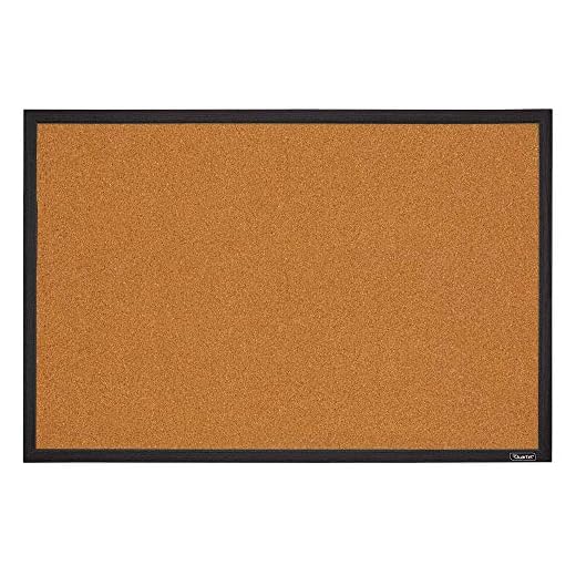 Quartet Cork Board Bulletin Board, 2' x 3' Framed Corkboard, Black Frame, Decorative Hanging Pin Board, Perfect for Home Office Decor, Home School Message Board or Vision Board (MWDB2436-BK)
