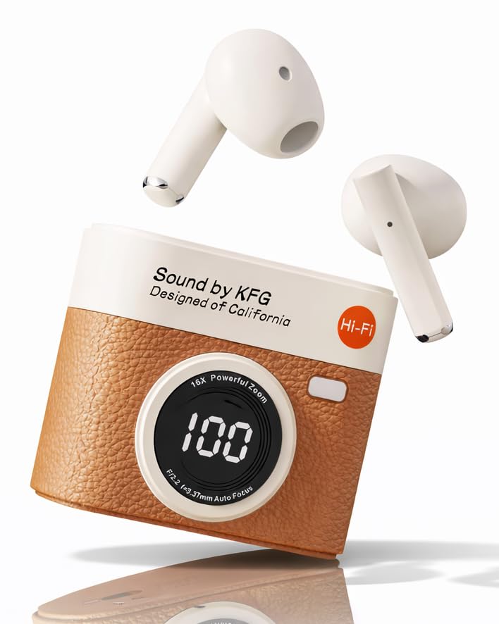 Image of Q88 TWS Earbuds with Digital Display, BT 5.49+ENC for Clear Calling, Low Latency Gaming Wireless Headphone, 40 Hours Play, Immersive Sound, Touch Control, IPX4 & Voice Assistance. Brown.
