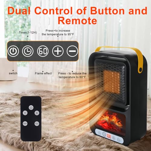 Portable 700W Electric Fireplace Heater for Small Indoor Spaces