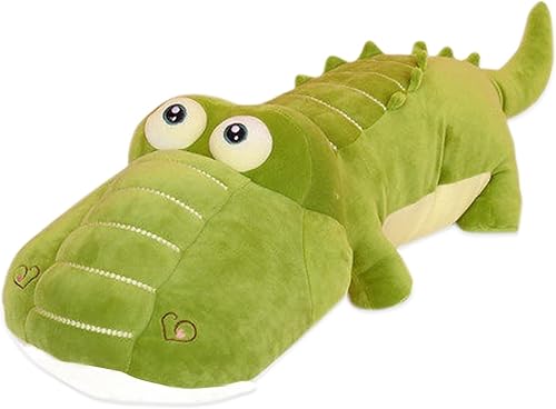 AUCOOMA Almohada de peluche de cocodrilo de cocodrilo suave y lindo regalo grande para abrazar para niños 19.6