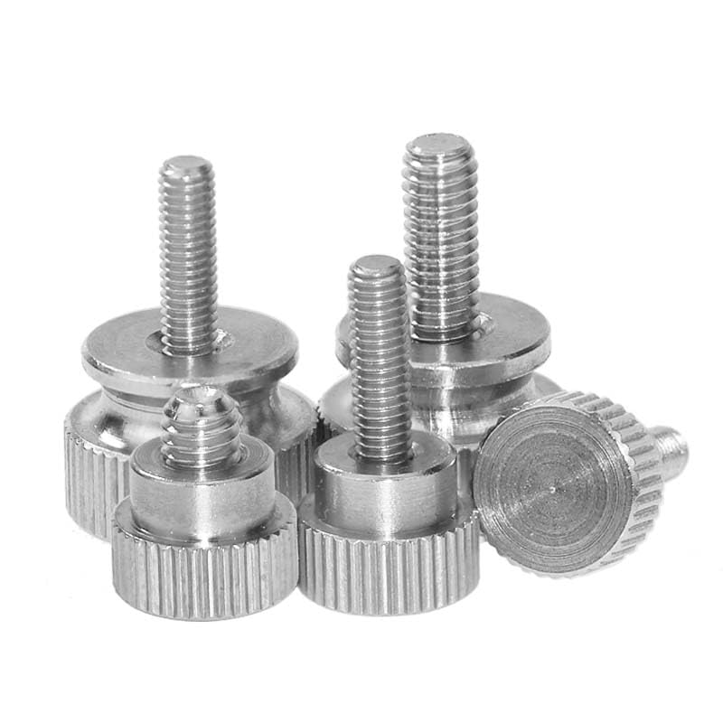 Generic 2pcs M4 Straight line Hand Screws high Head Adjust Screw Circular Steps blots Stainless Steel Bolts White Color 6mm-34mm Long - (Length: M4x19mm-D13x9mm)