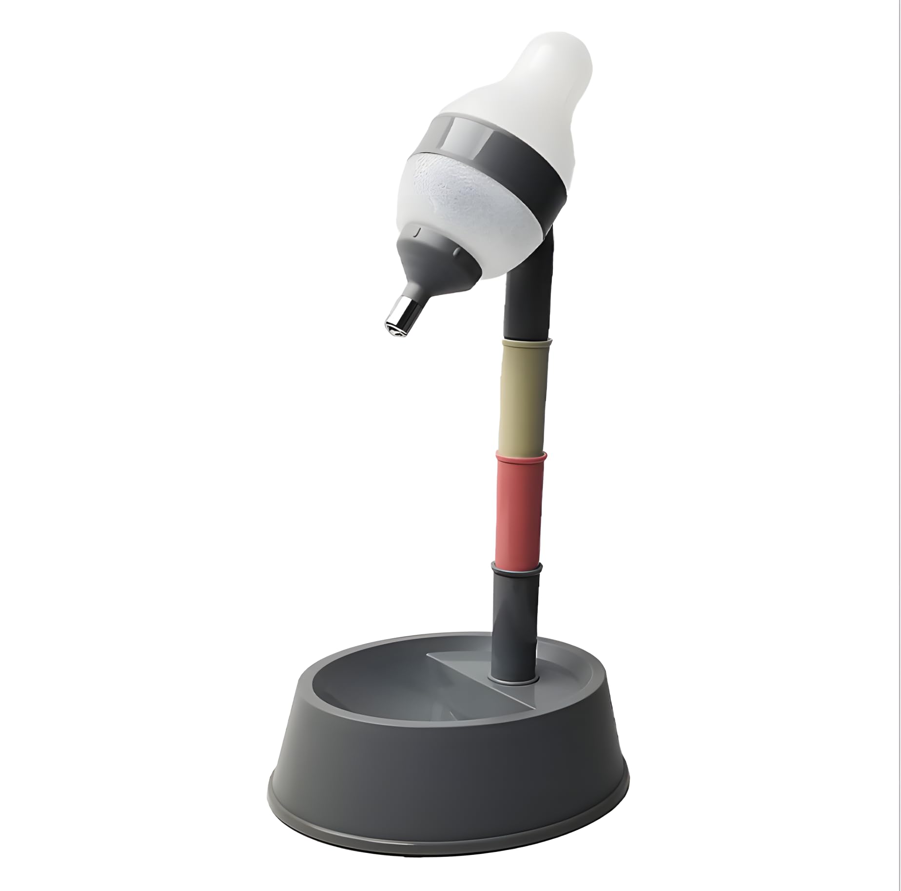 Hotumn Dispensador de agua de pie para mascotas, altura ajustable, cuenco de pie con poste desmontable que alimenta automáticamente agua para cachorros, perros, gatos y mascotas pequeñas (rosa y gris)