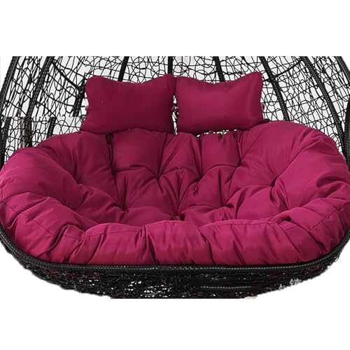 Vattentät hängande korg gungstolskudde – förtjockad avtagbar hängmatta ersättning med kudde för utomhus uteplats och trädgård – ryggskydd för vagga (stol ingår inte)