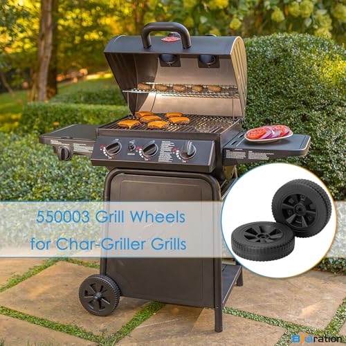 Image of 8 Inch G210-0018-W1 Grill Wheels for Charbroil Various Models 461442114 461471717 Char-Griller 1224 3001 2121 Thermos 461472417 463322012 Kenmore and More Charbroil Grill Wheels Replacement
